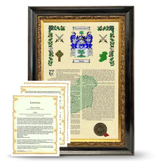 Saran Framed Armorial History and Symbolism - Heirloom