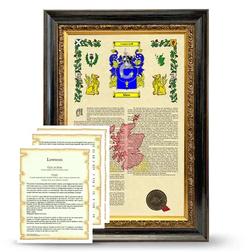 Shew Framed Armorial History and Symbolism - Heirloom