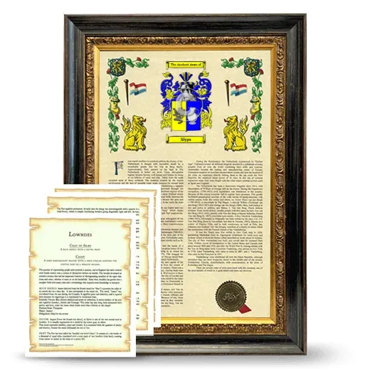Slyps Framed Armorial History and Symbolism - Heirloom