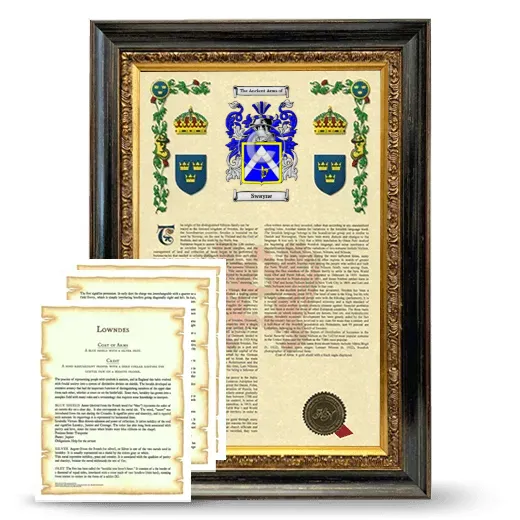 Swayne Framed Armorial History and Symbolism - Heirloom