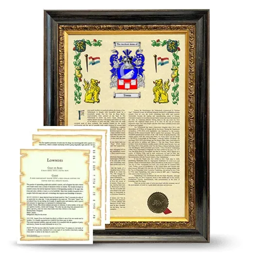Teem Framed Armorial History and Symbolism - Heirloom