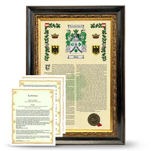 Thear Framed Armorial History and Symbolism - Heirloom