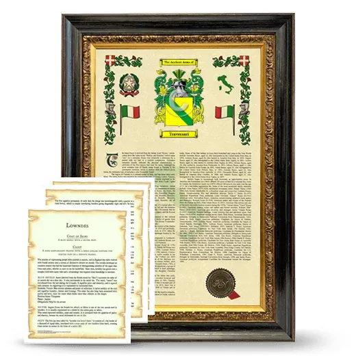 Traversari Framed Armorial History and Symbolism - Heirloom