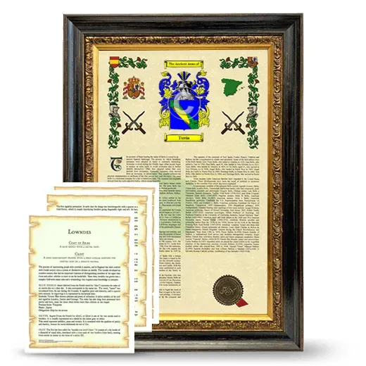 Tuvia Framed Armorial History and Symbolism - Heirloom
