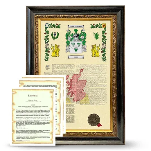 Uron Framed Armorial History and Symbolism - Heirloom