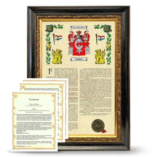 Vancleve Framed Armorial History and Symbolism - Heirloom