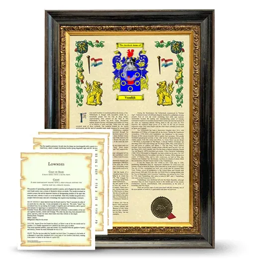 Vandijk Framed Armorial History and Symbolism - Heirloom