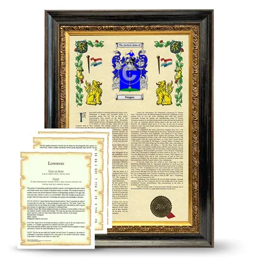 Vesper Framed Armorial History and Symbolism - Heirloom