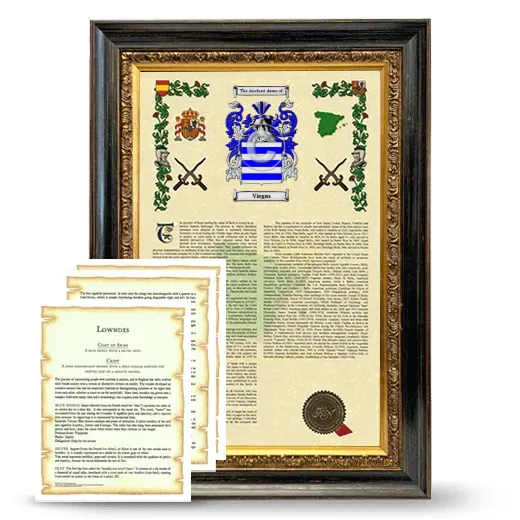 Viegas Framed Armorial History and Symbolism - Heirloom