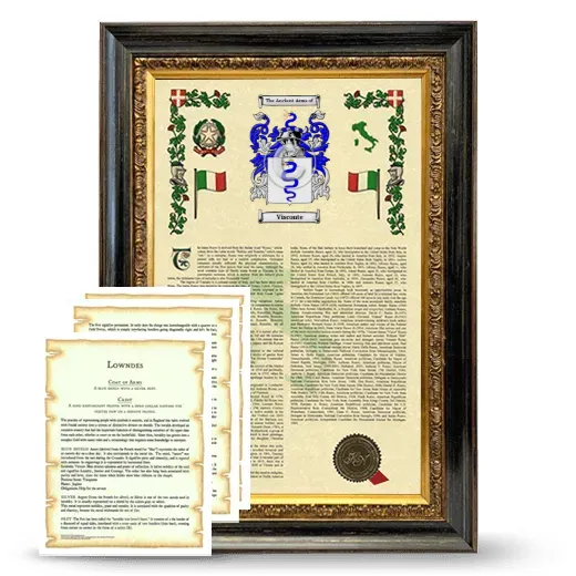 Visconte Framed Armorial History and Symbolism - Heirloom