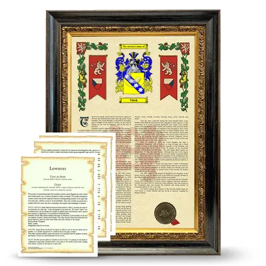 Vitek Framed Armorial History and Symbolism - Heirloom