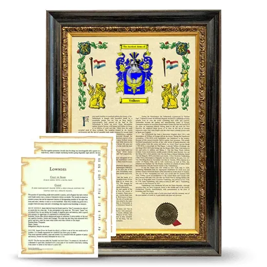 Volkers Framed Armorial History and Symbolism - Heirloom