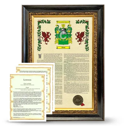 Wens Framed Armorial History and Symbolism - Heirloom