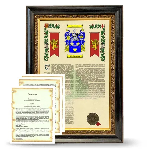 Wethington Framed Armorial History and Symbolism - Heirloom