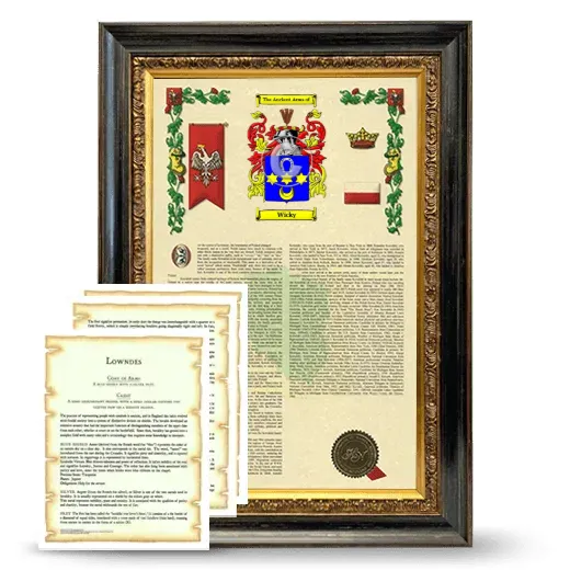 Wicky Framed Armorial History and Symbolism - Heirloom