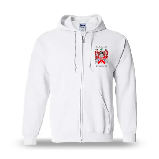 Amrose Unisex Coat of Arms Zip Sweatshirt - White