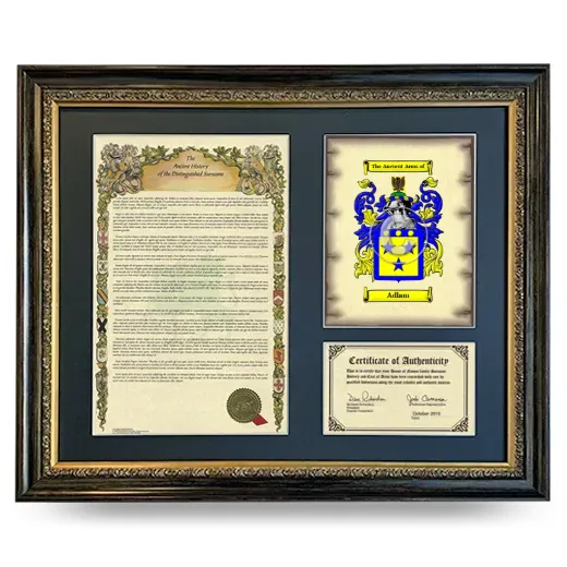 Adlam Framed Surname History and Coat of Arms- Heirloom
