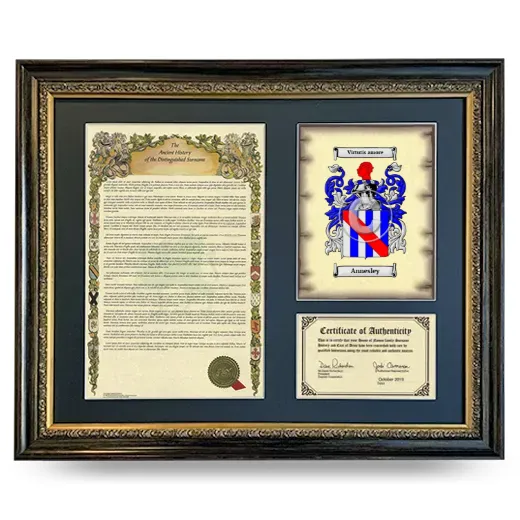Annesley Framed Surname History and Coat of Arms- Heirloom