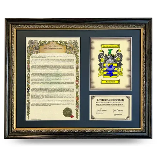 Bachenal Framed Surname History and Coat of Arms- Heirloom