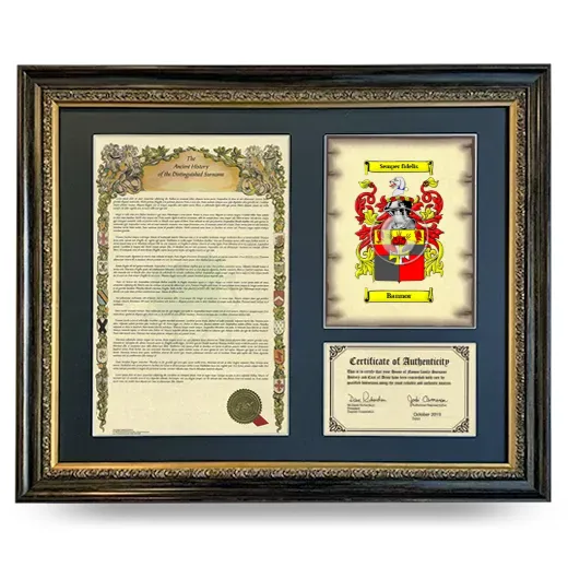 Bannor Framed Surname History and Coat of Arms- Heirloom