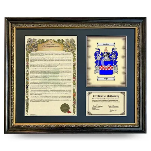 Boyd Framed Surname History and Coat of Arms- Heirloom