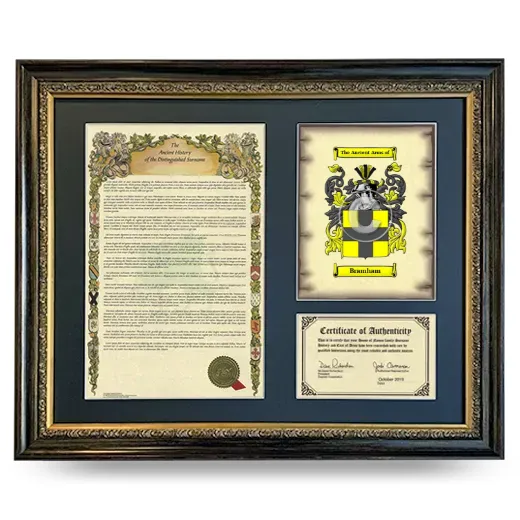 Bramham Framed Surname History and Coat of Arms- Heirloom