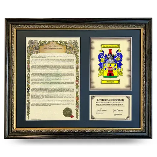 Buerger Framed Surname History and Coat of Arms- Heirloom