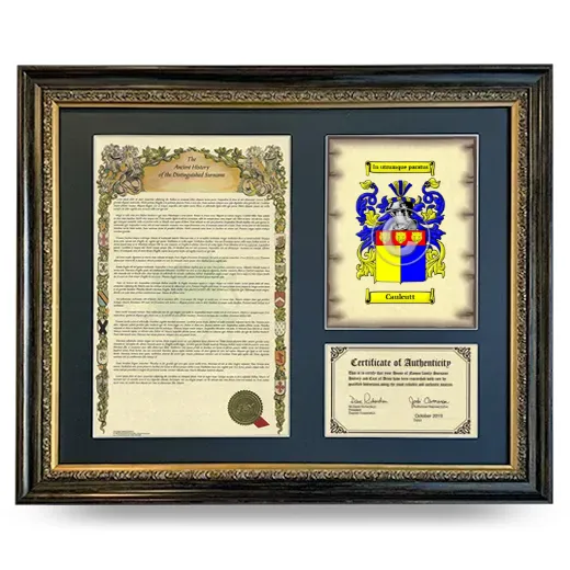 Caulcutt Framed Surname History and Coat of Arms- Heirloom