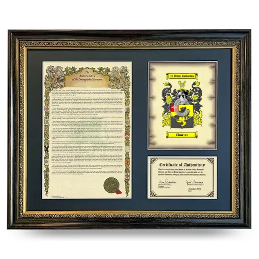 Churter Framed Surname History and Coat of Arms- Heirloom