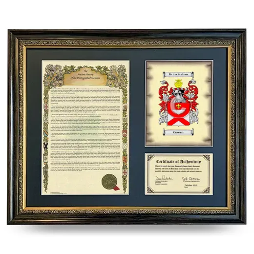 Cowen Framed Surname History and Coat of Arms- Heirloom