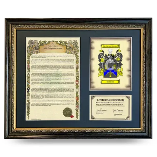 Danson Framed Surname History and Coat of Arms- Heirloom