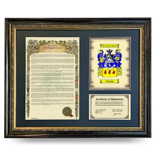 Decamp Framed Surname History and Coat of Arms- Heirloom
