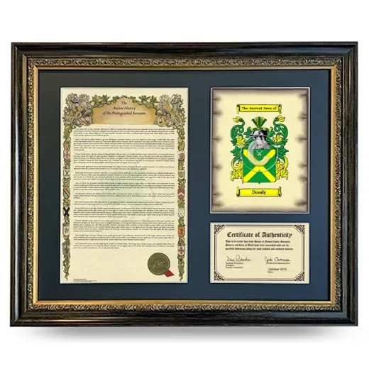 Doody Framed Surname History and Coat of Arms- Heirloom