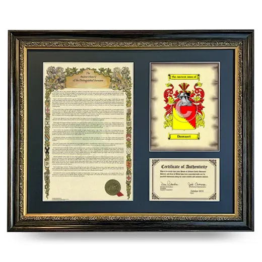 Drossart Framed Surname History and Coat of Arms- Heirloom