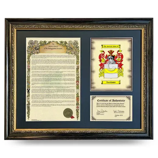 Escalante Framed Surname History and Coat of Arms- Heirloom