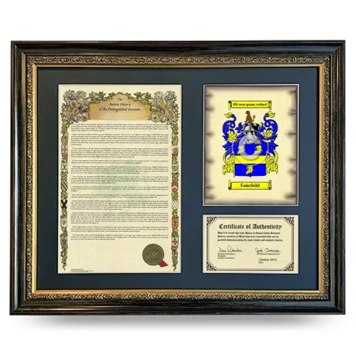 Fairchild Framed Surname History and Coat of Arms- Heirloom
