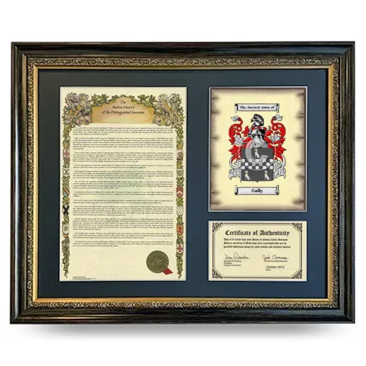 Gally Framed Surname History and Coat of Arms- Heirloom