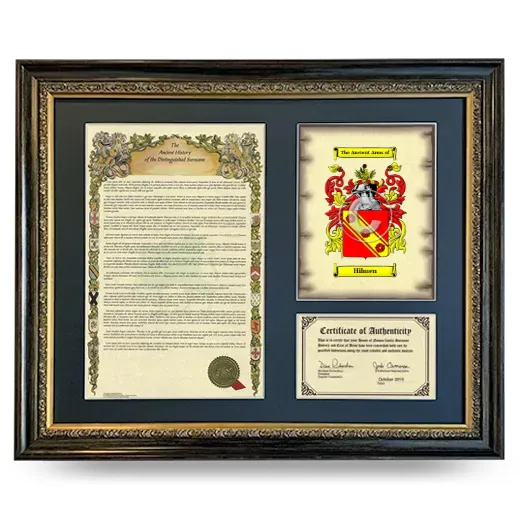 Hilmen Framed Surname History and Coat of Arms- Heirloom