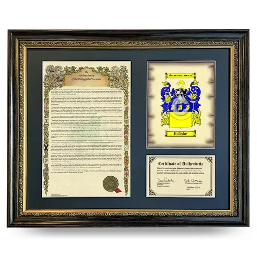 Holbyke Framed Surname History and Coat of Arms- Heirloom