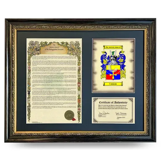 I anson Framed Surname History and Coat of Arms- Heirloom