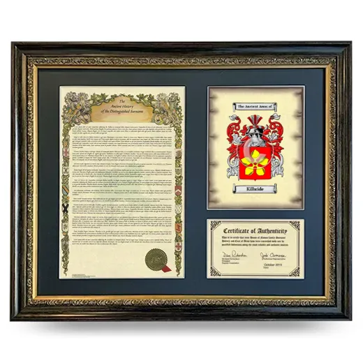 Kilbride Framed Surname History and Coat of Arms- Heirloom