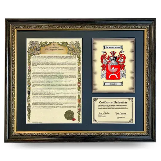 Kravitz Framed Surname History and Coat of Arms- Heirloom