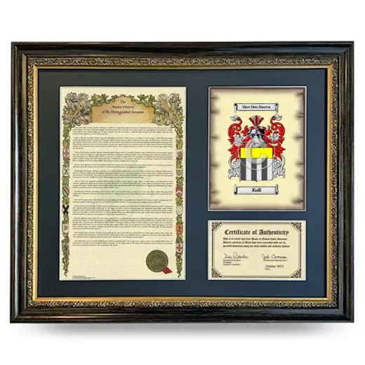 Kull Framed Surname History and Coat of Arms- Heirloom