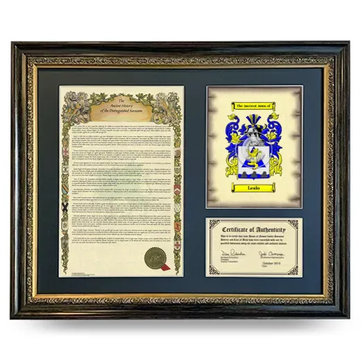 Lealo Framed Surname History and Coat of Arms- Heirloom