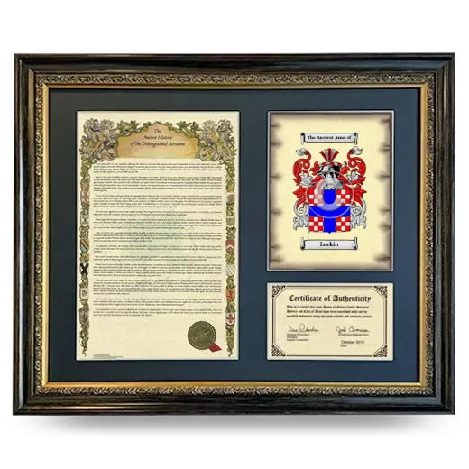 Lorkin Framed Surname History and Coat of Arms- Heirloom