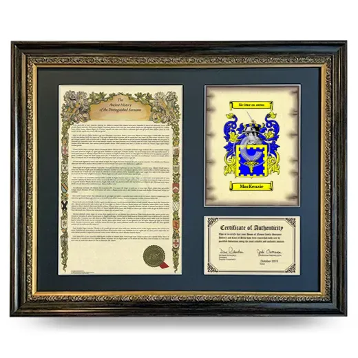 MacKenzie Framed Surname History and Coat of Arms- Heirloom