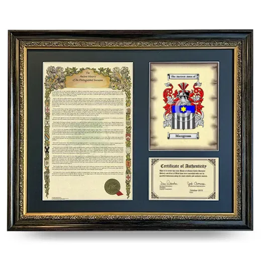 Mangrum Framed Surname History and Coat of Arms- Heirloom