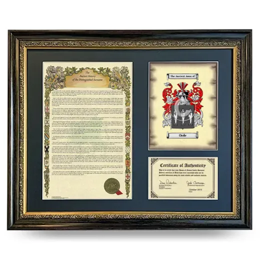 Orde Framed Surname History and Coat of Arms- Heirloom