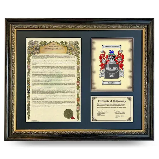 Randles Framed Surname History and Coat of Arms- Heirloom