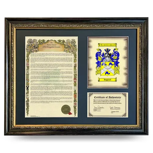 Regand Framed Surname History and Coat of Arms- Heirloom